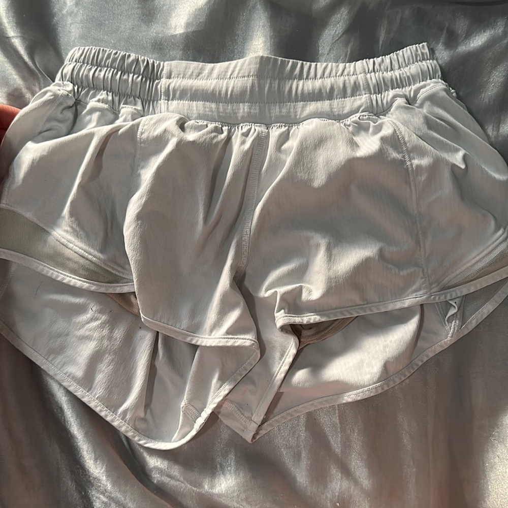 White Lululemon Low-Rise Lined Shorts